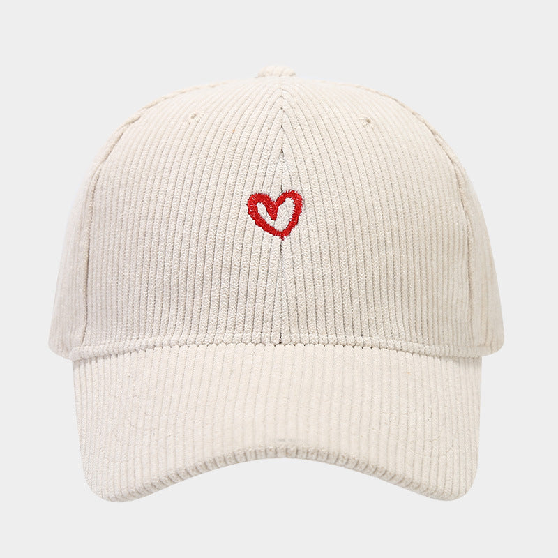 Love Embroidered Corduroy Baseball Cap BEUPFORLIFE.com