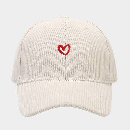 Love Embroidered Corduroy Baseball Cap BEUPFORLIFE.com