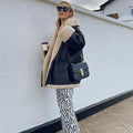 Cashmere Leather Fur Collar Leather Coat