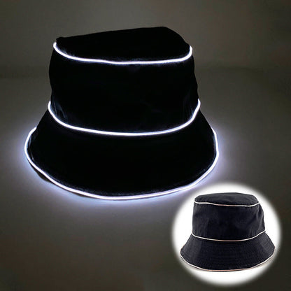 LED Luminous Unisex Solid Color Flat Top Sun Hat BEUPFORLIFE.com