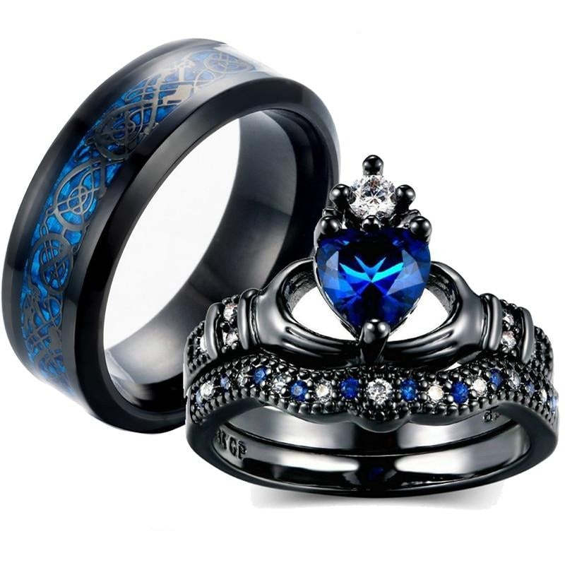 Crown love sapphire ring BEUPFORLIFE.com