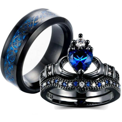 Crown love sapphire ring BEUPFORLIFE.com