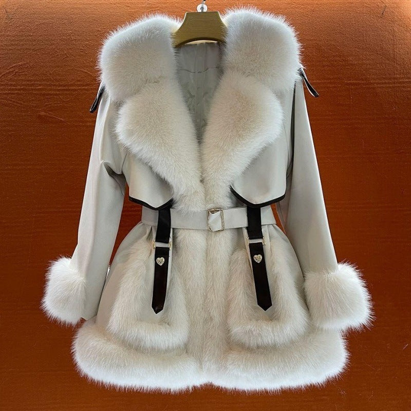 Elegant Big Fur Collar Coat beupforlife