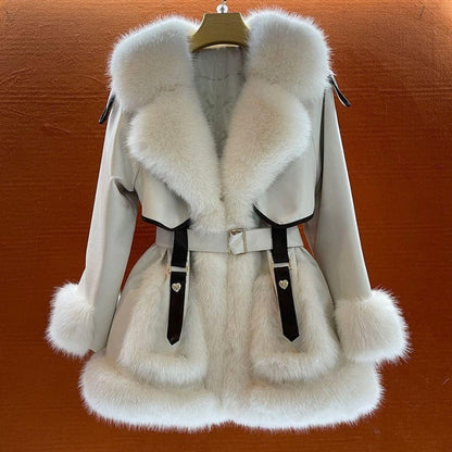 Elegant Big Fur Collar Coat beupforlife