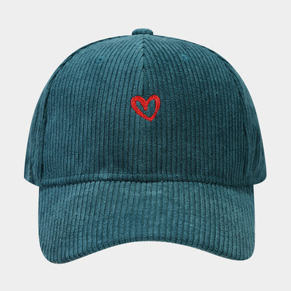 Love Embroidered Corduroy Baseball Cap BEUPFORLIFE.com