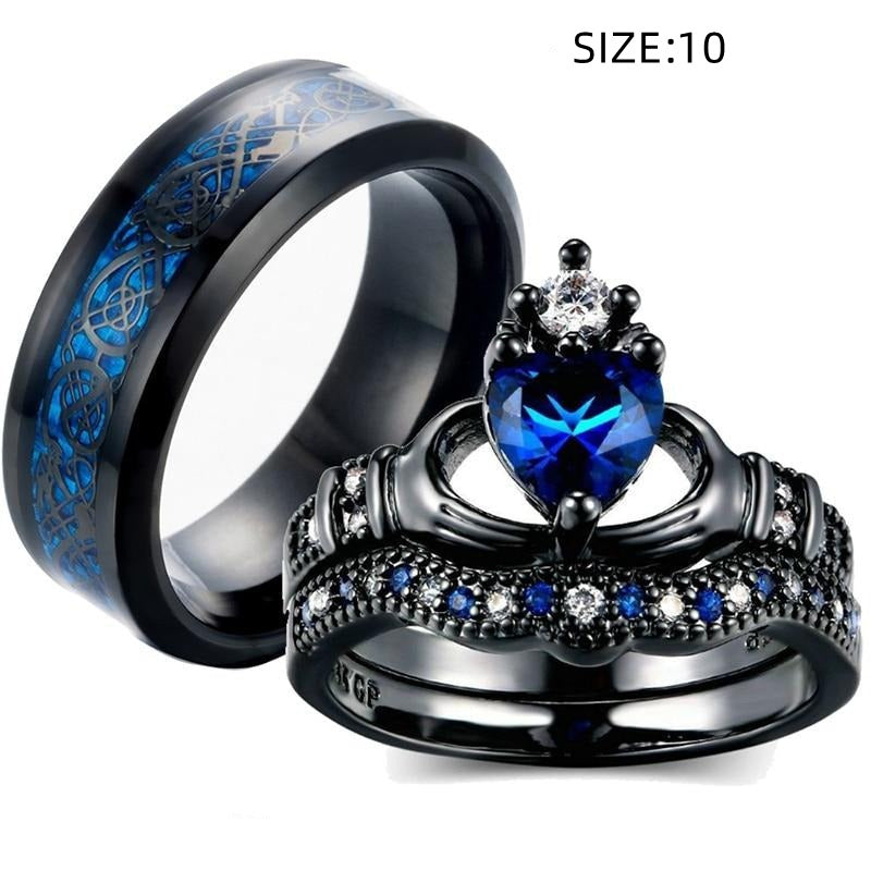 Crown love sapphire ring BEUPFORLIFE.com