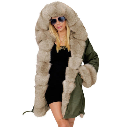 Cotton-Padded Hooded Jacket w/ Fur Collar Be Up For Life