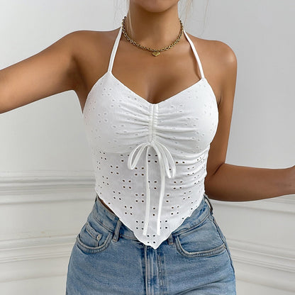 YL Trendy Halter Spaghetti-strap Top BEUPFORLIFE.com