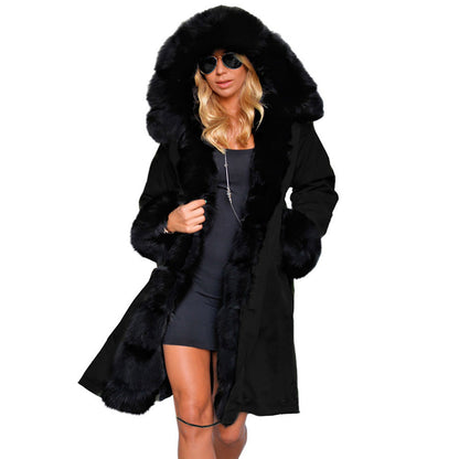Cotton-Padded Hooded Jacket w/ Fur Collar Be Up For Life