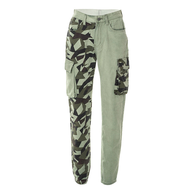 Colorblock Slim Fit Camo Jeans