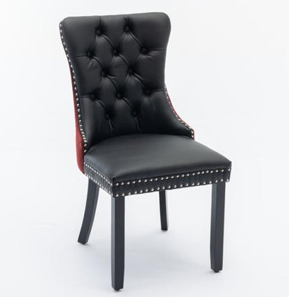 Modern High-End Tufted Solid Wood Contemporary PU & Velvet Upholstered Dining Chair-2 Piece Set BEUPFORLIFE.com
