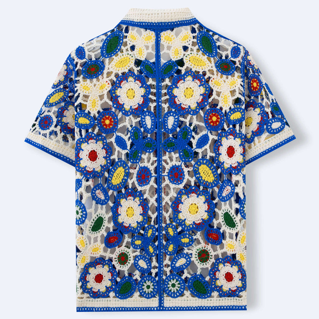 Crochet Knitted Shirt Short Sleeved