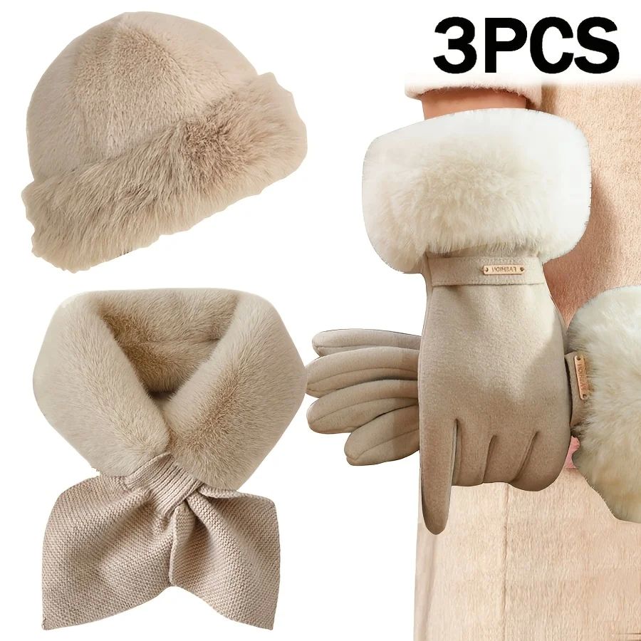 3-piece Winter Warm Glove Set Be Up For Life