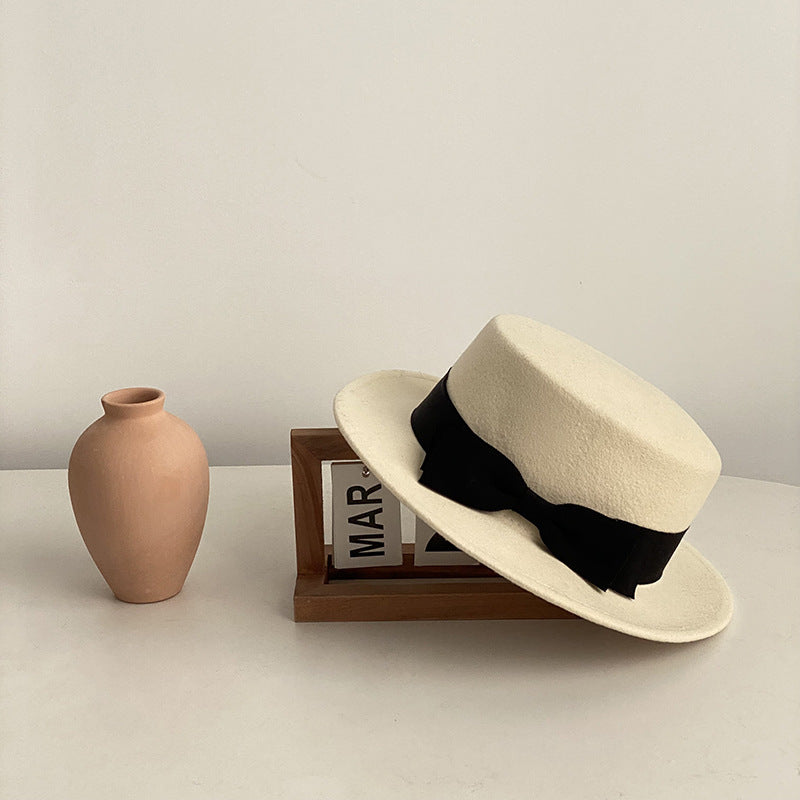 French Retro Flat-brimmed Cap Be Up For Life
