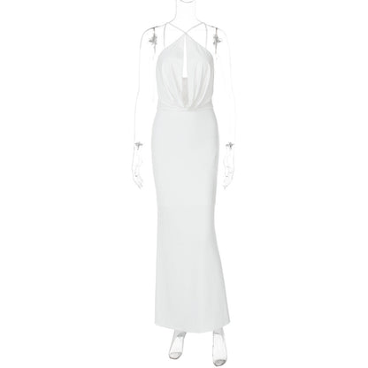 Backless Hollow-out Halter Sling Dress BEUPFORLIFE.com