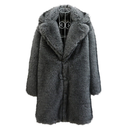 Men's Fur Imitation Fox Fur Long-cut Coat Be Up For Life