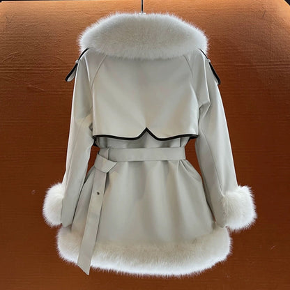 Elegant Big Fur Collar Coat beupforlife