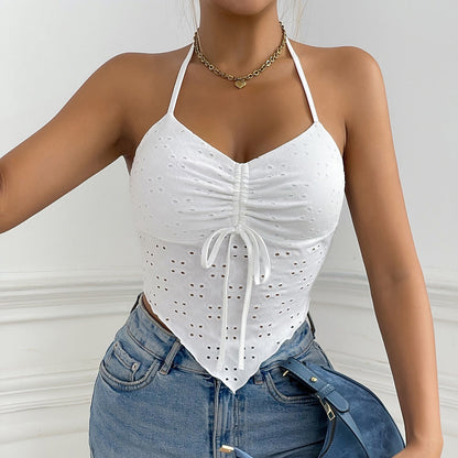 YL Trendy Halter Spaghetti-strap Top BEUPFORLIFE.com