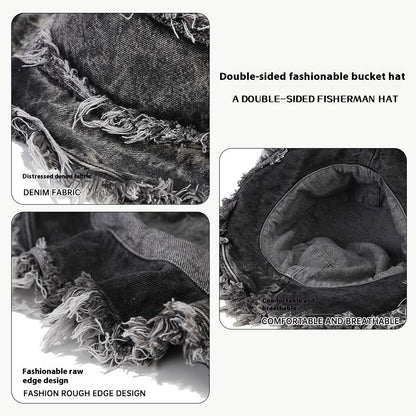 Washed Old Burr Double-sided Wear Bucket Hat BEUPFORLIFE.com