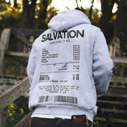 SALVATION Receipt Printed Graphic Hoodie BEUPFORLIFE.com