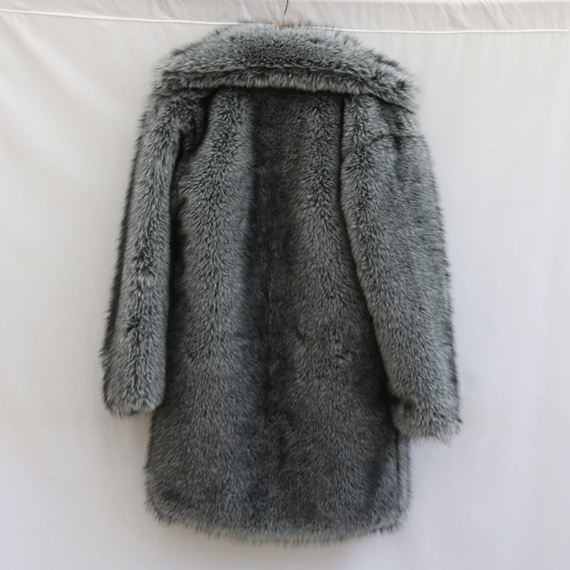 Men's Fur Imitation Fox Fur Long-cut Coat Be Up For Life