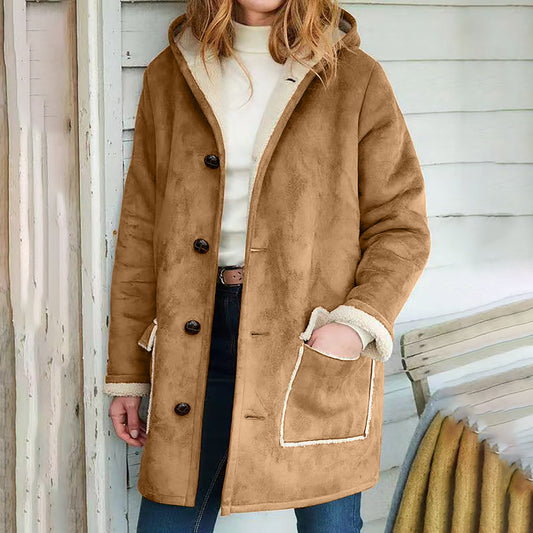 Retro Suede Hooded Coat Be Up For Life