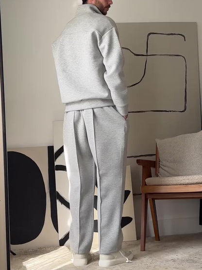 Casual Zip-Up Jacket & Pants Set