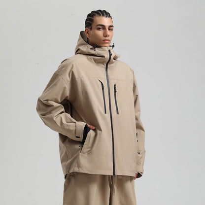 Men's Waterproof Breathable And Loose Zip Ski Suit Jacket Be Up For Life