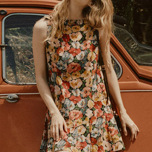 Silk Floral Vacation Style French Style BEUPFORLIFE.com