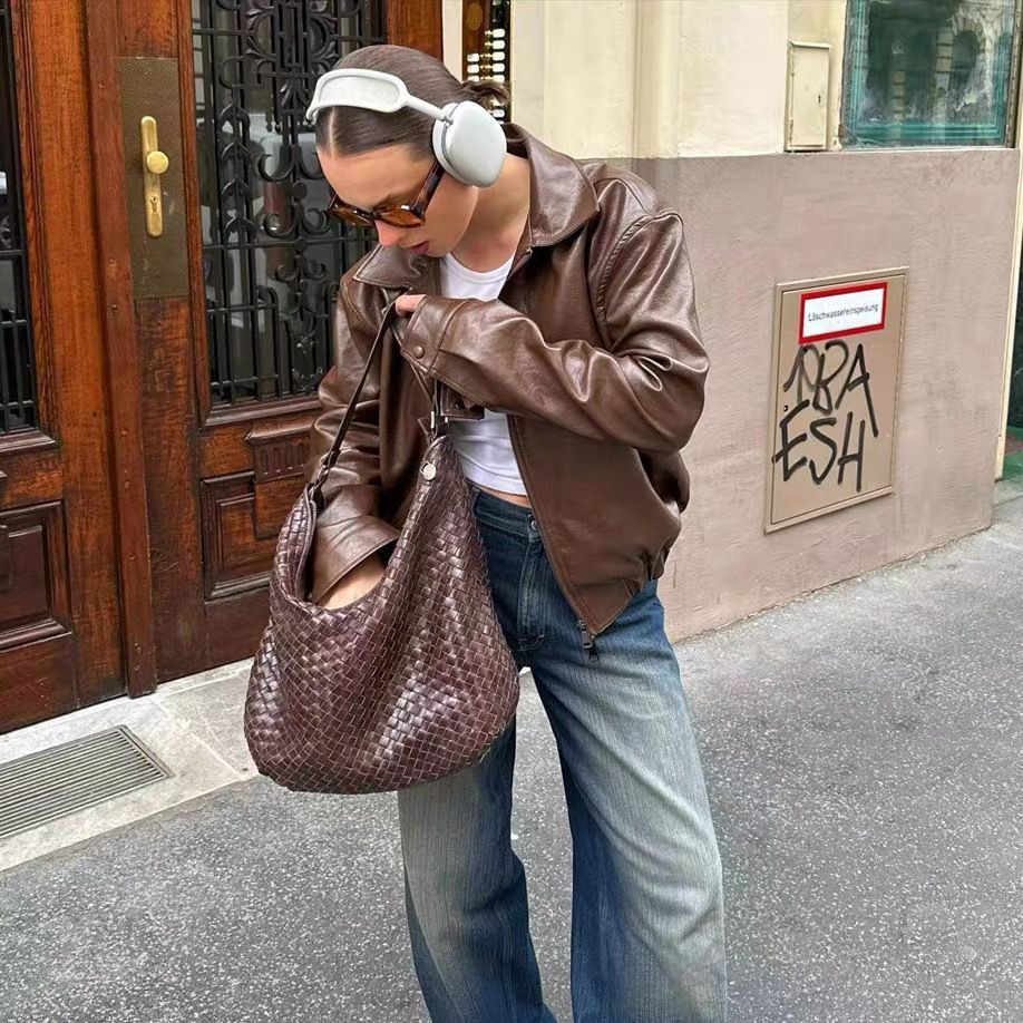 Vintage Brown Leather Motorcycle Jacket - BEUPFORLIFE.com