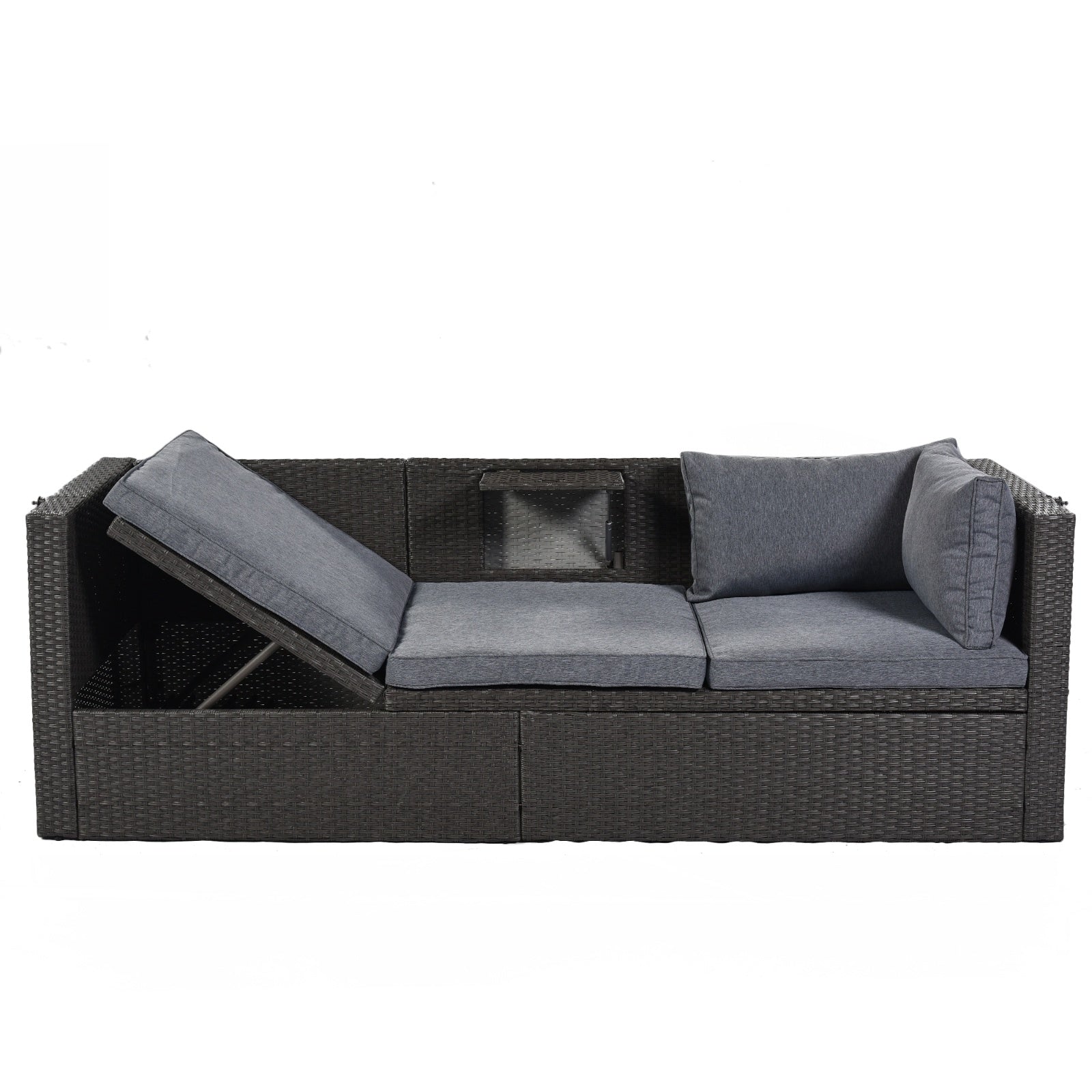 U Style Patio Rectangle Daybed With Canopy, Wicker Sectional Seating Be Up For Life