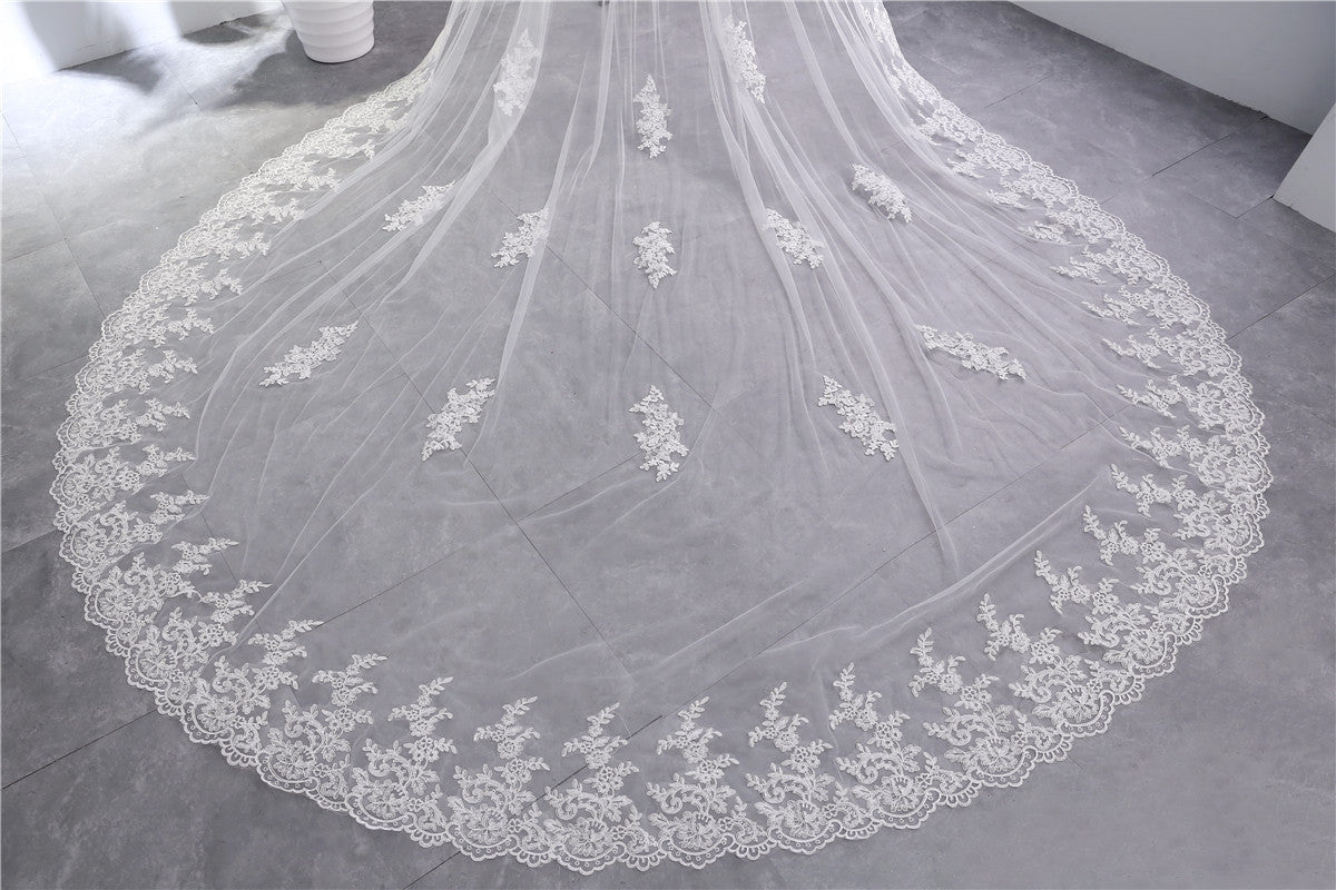 Bridal Veil Extra Wide Soft Mesh Lace With Hair Comb Be Up For Life