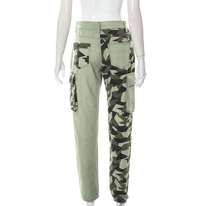 Colorblock Slim Fit Camo Jeans BEUPFORLIFE.com