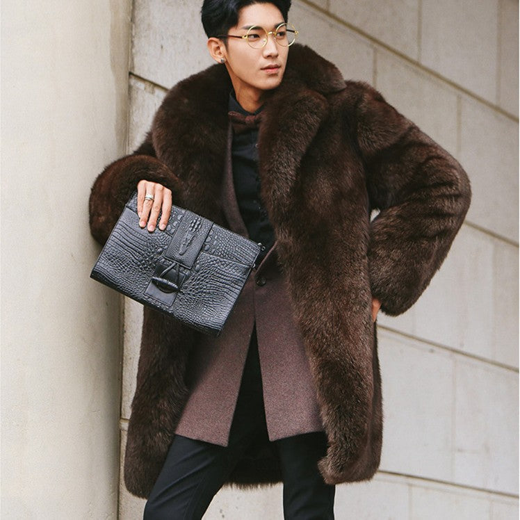 Men's Fur Trench Coat Be Up For Life