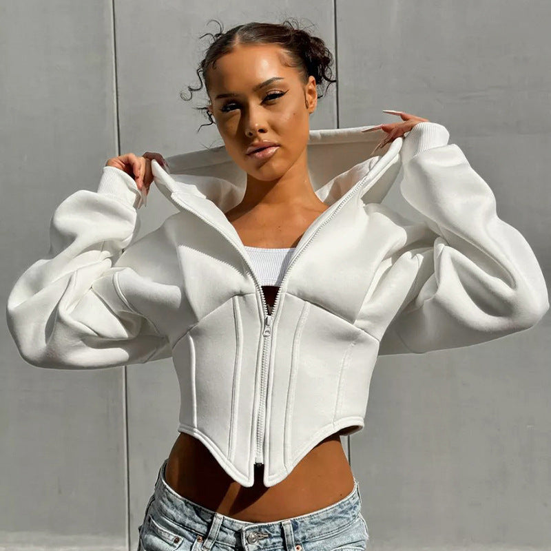 Women's Short Zipper Hooded Cardigan Be Up For Life