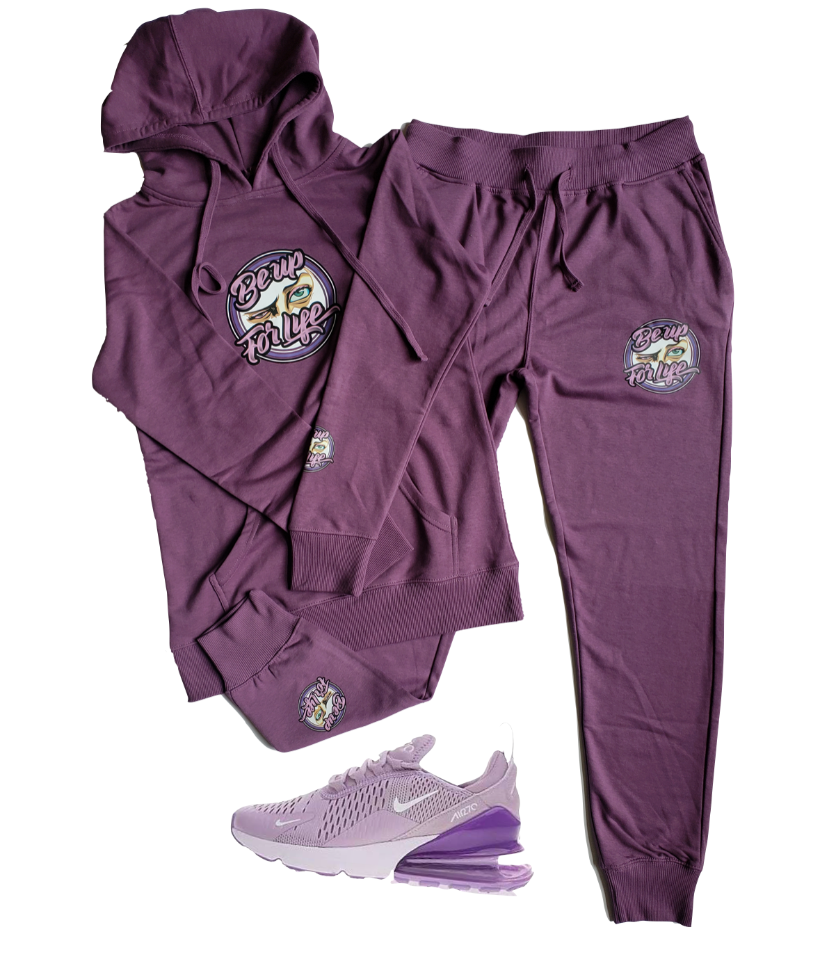 Ladies French Terry Jogger Set w/ Pressed Be Up Ladies Logo (FREE SHIPPING, USA Only) - BEUPFORLIFE.com