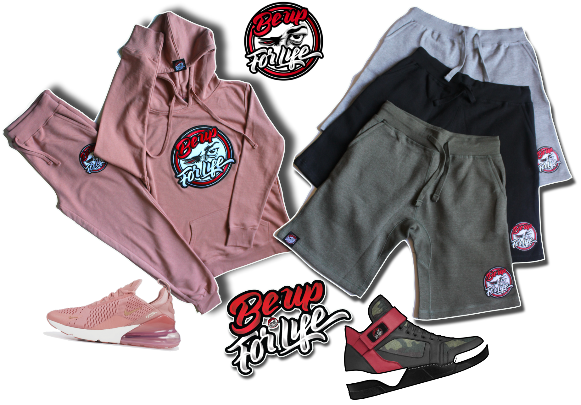 Women's Dusty Rose, French Terry Jogger, Round Be Up Patch (FREE SHIPPING, USA Only) - BEUPFORLIFE.com